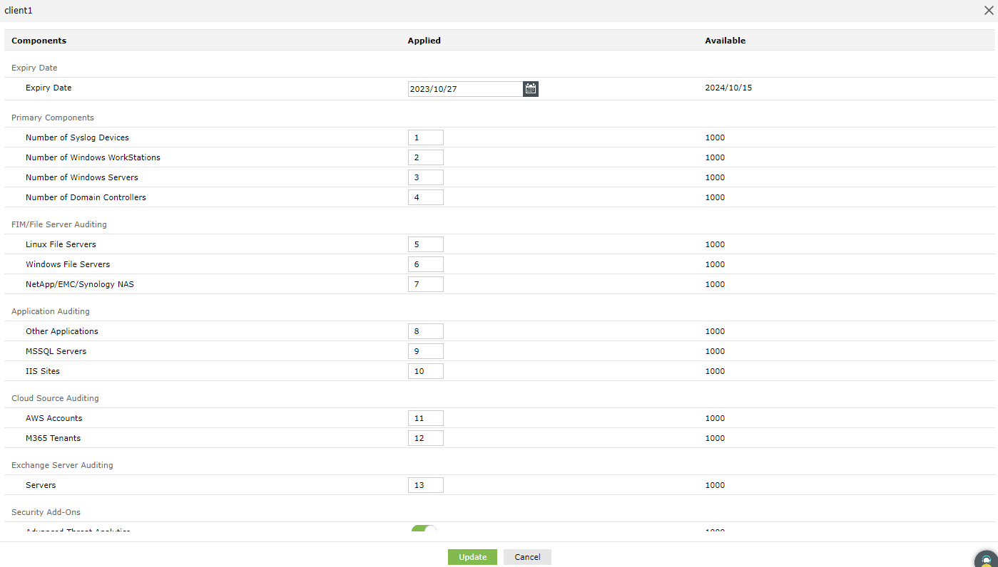 Manage Client License