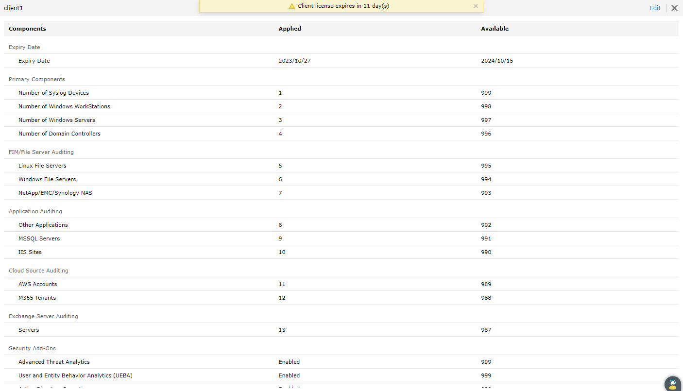 Manage Client License